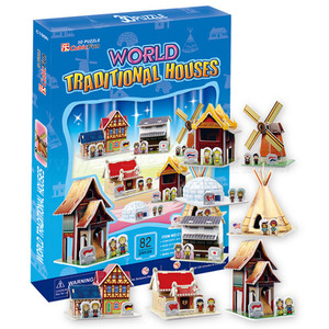 [3D 입체퍼즐-초급] 세계 전통 가옥 8종(World Traditional House - 8 Houses)